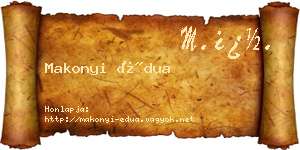Makonyi Édua névjegykártya